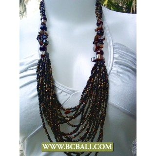 Mix Bead Multi Strand Necklace